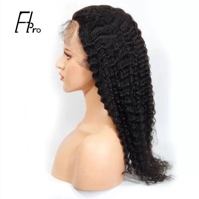 Super Grade Full Lace Wig Deep Wave Natural Color Free Part Human Hair